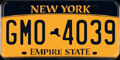 NY license plate GMO4039