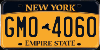 NY license plate GMO4060