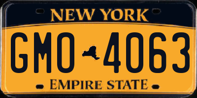 NY license plate GMO4063