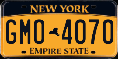 NY license plate GMO4070