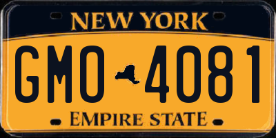 NY license plate GMO4081