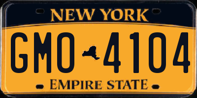 NY license plate GMO4104