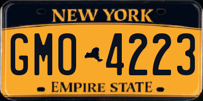 NY license plate GMO4223