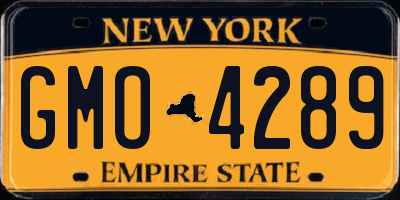NY license plate GMO4289