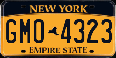 NY license plate GMO4323