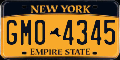 NY license plate GMO4345