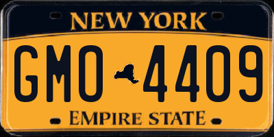 NY license plate GMO4409