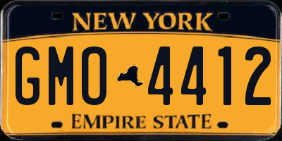 NY license plate GMO4412