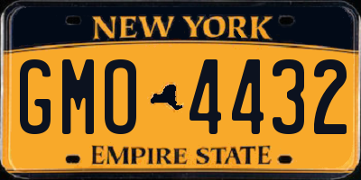 NY license plate GMO4432