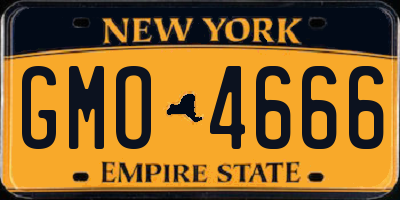 NY license plate GMO4666
