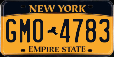 NY license plate GMO4783