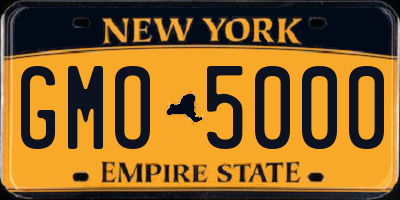 NY license plate GMO5000