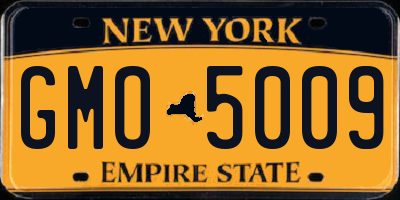 NY license plate GMO5009