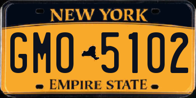 NY license plate GMO5102