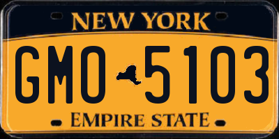 NY license plate GMO5103
