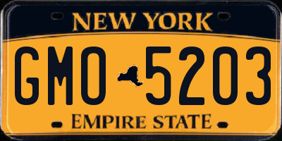 NY license plate GMO5203