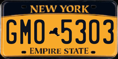 NY license plate GMO5303