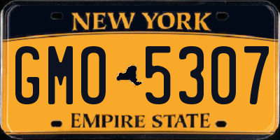 NY license plate GMO5307