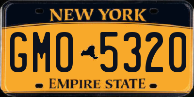NY license plate GMO5320