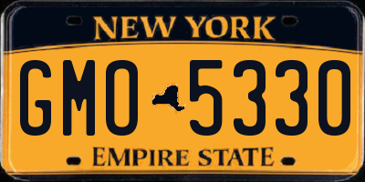 NY license plate GMO5330