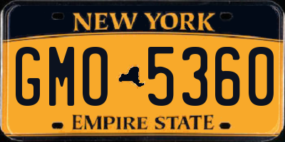 NY license plate GMO5360