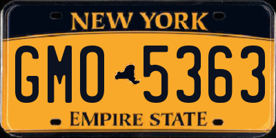 NY license plate GMO5363