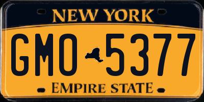 NY license plate GMO5377