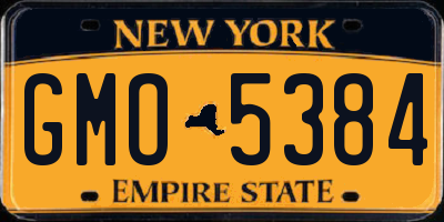 NY license plate GMO5384
