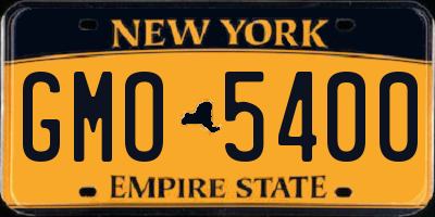 NY license plate GMO5400