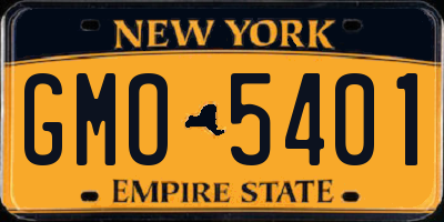 NY license plate GMO5401