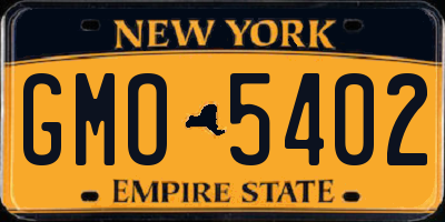 NY license plate GMO5402
