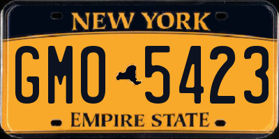 NY license plate GMO5423