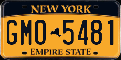 NY license plate GMO5481