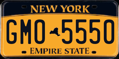 NY license plate GMO5550