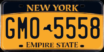 NY license plate GMO5558