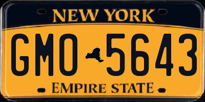 NY license plate GMO5643