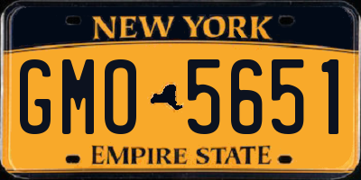 NY license plate GMO5651