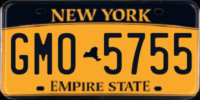 NY license plate GMO5755