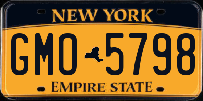 NY license plate GMO5798