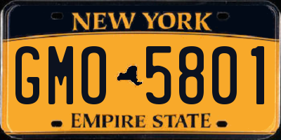 NY license plate GMO5801