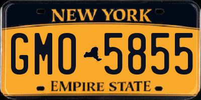 NY license plate GMO5855