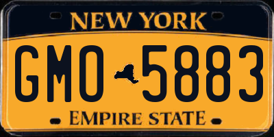 NY license plate GMO5883
