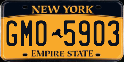 NY license plate GMO5903