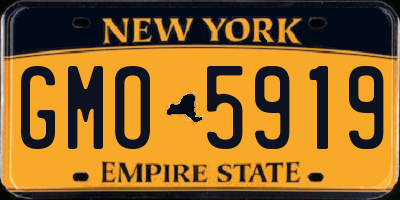 NY license plate GMO5919