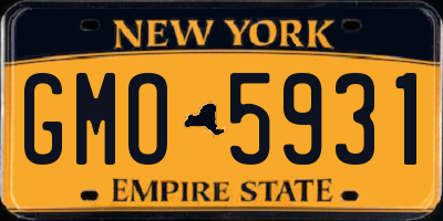 NY license plate GMO5931