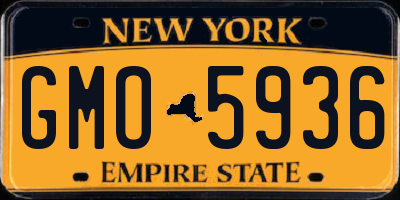 NY license plate GMO5936