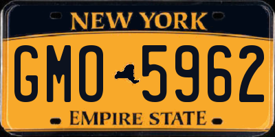 NY license plate GMO5962