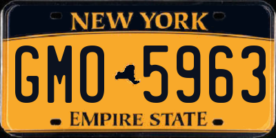 NY license plate GMO5963