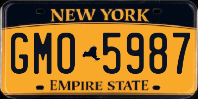 NY license plate GMO5987