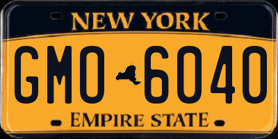 NY license plate GMO6040